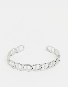 Серебристый браслет-кафф в виде цепочки ASOS DESIGN