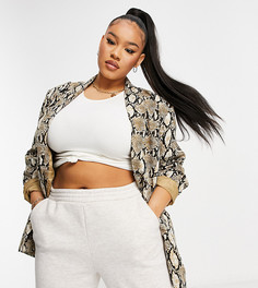 Блейзер в стиле oversized со змеиным принтом Public Desire Curve-Многоцветный