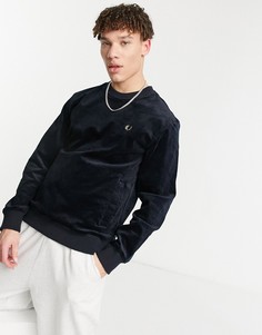 Темно-синий вельветовый свитшот Fred Perry