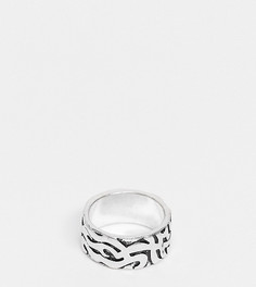 Серебристое кольцо с этническим дизайном Reclaimed Vintage Inspired-Серебристый