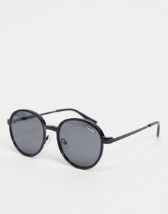 Черные солнцезащитные очки с круглой оправой в стиле унисекс Quay I See You Clip On-Черный цвет