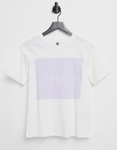 Белая футболка с принтом "Mood" Pieces-Белый