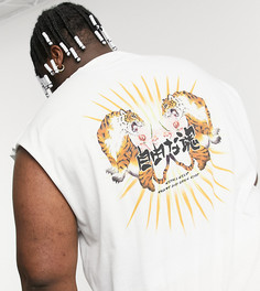 Белая oversized-майка с принтом на спине ASOS DESIGN Plus-Белый
