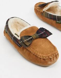 Коричневые слиперы-мокасины из искусственной замши Barbour Sadie-Светло-коричневый