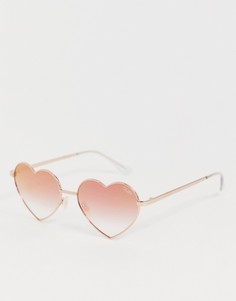 Солнцезащитные очки цвета розового золота в форме сердец Quay Australia-Розовый