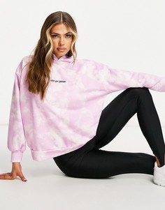Oversized-худи сиреневого цвета с логотипом и принтом тай-дай New Girl Order-Сиреневый