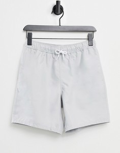 Серые шорты для плавания средней длины ASOS DESIGN-Серый