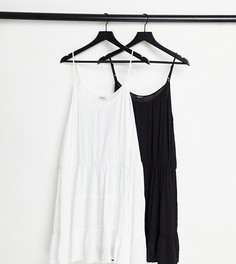 Набор из двух пляжных платьев черного и белого цвета Simply Be-Многоцветный