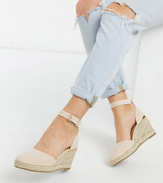 Бежевые танкетки для широкой стопы с закрытым носком Truffle Collection-Бежевый