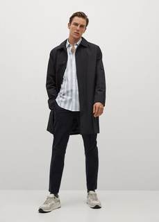 Хлопковая рубашка slim fit в полоску - Daga Mango