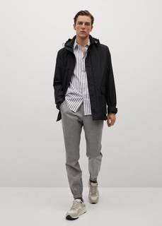 Хлопковая рубашка slim fit в полоску - David Mango