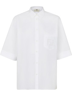 Fendi рубашка с короткими рукавами и вышивкой FF