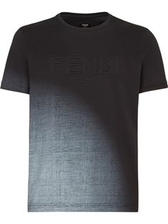 Fendi футболка с тисненым логотипом