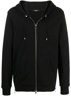 Balmain худи на молнии с вышитым логотипом