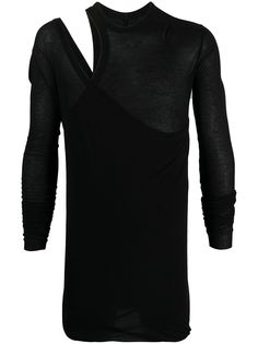 Rick Owens футболка с длинными рукавами и вырезами