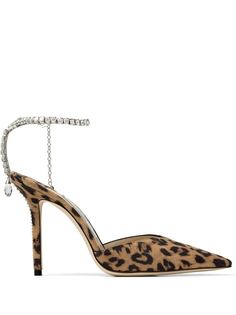 Jimmy Choo туфли Saeda 100 с леопардовым принтом