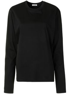 Jil Sander топ с длинными рукавами и круглым вырезом