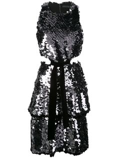 Proenza Schouler платье без рукавов с пайетками и эффектом металлик