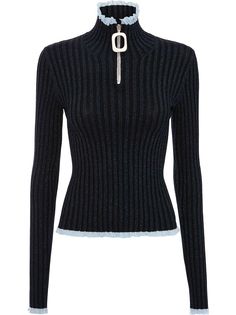 JW Anderson топ в рубчик с высоким воротником