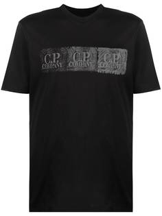 C.P. Company футболка с логотипом и эффектом потертости