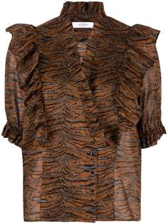 Roseanna блузка с оборками и принтом