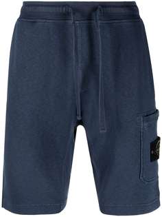 Stone Island спортивные шорты с нашивкой-логотипом