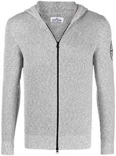 Stone Island худи на молнии с вышитым логотипом