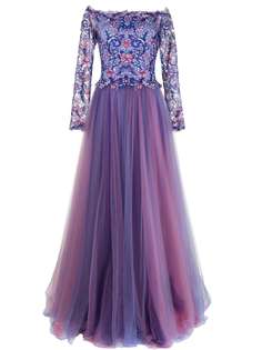 Tadashi Shoji платье Eshima Ethereal с цветочной вышивкой