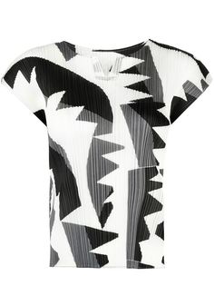 Pleats Please Issey Miyake плиссированная блузка с графичным принтом