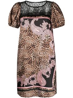 LIU JO платье с кружевными вставками и цветочным принтом