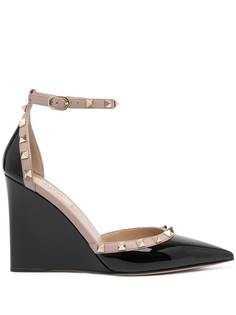 Valentino Garavani босоножки Rockstud 100 на танкетке
