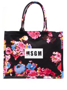 MSGM сумка-тоут с цветочным принтом