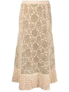 Moschino жаккардовая юбка с завышенной талией и цветочным принтом