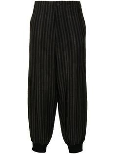 Yohji Yamamoto зауженные брюки Flash в полоску