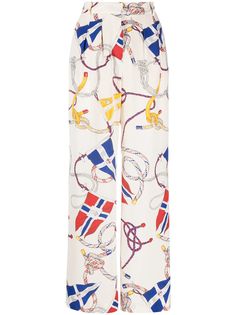 Etro расклешенные брюки с принтом