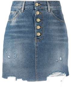 Pinko джинсовая юбка мини с бахромой