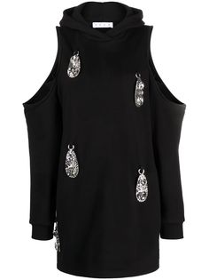 AREA платье-джемпер с кристаллами