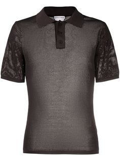 Bottega Veneta сетчатая рубашка поло