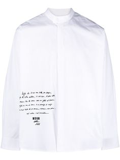 MSGM рубашка с длинными рукавами и надписью