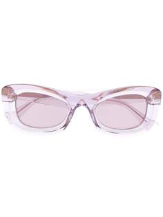 Bottega Veneta Eyewear солнцезащитные очки в прямоугольной прозрачной оправе