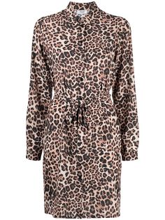 LIU JO платье-рубашка с леопардовым принтом