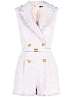 Elisabetta Franchi двубортный твидовый комбинезон