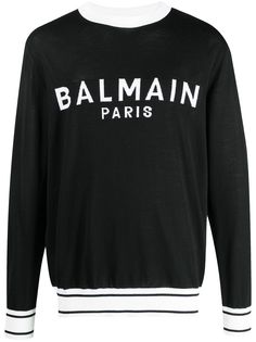 Balmain джемпер вязки интарсия с логотипом