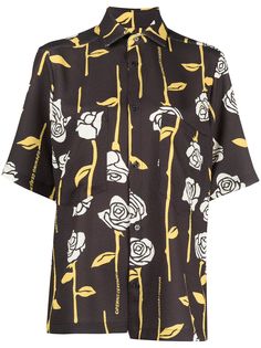 Opening Ceremony ALLOVERROSES STRUC. S/S SHIRT BLACK PAPY