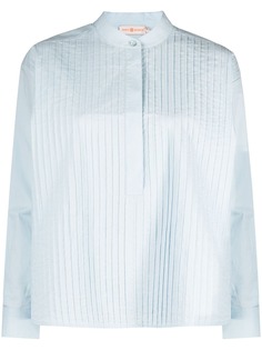 Tory Burch плиссированная рубашка с воротником-стойкой