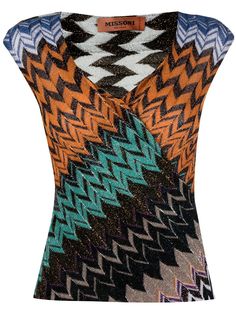 Missoni трикотажный топ с узором зигзаг