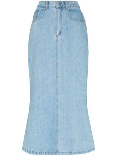 Nanushka расклешенная джинсовая юбка Louis