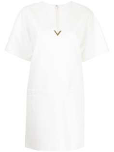 Valentino платье-трапеция с логотипом VLogo