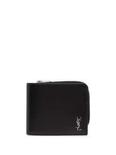 Saint Laurent кошелек с круговой молнией и логотипом YSL