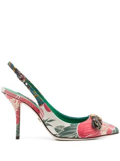 Dolce & Gabbana туфли с цветочным принтом и блестками